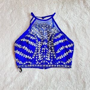 B. Darlin jeweled rhinestone halter top
